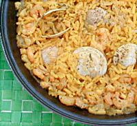 Arroz con gambas y almejas