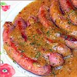 Salchichas al vino tinto